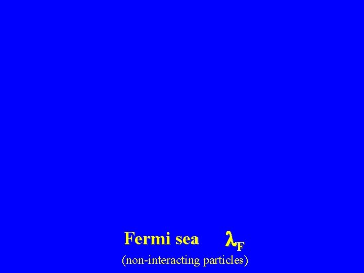 Fermi sea F (non-interacting particles) 