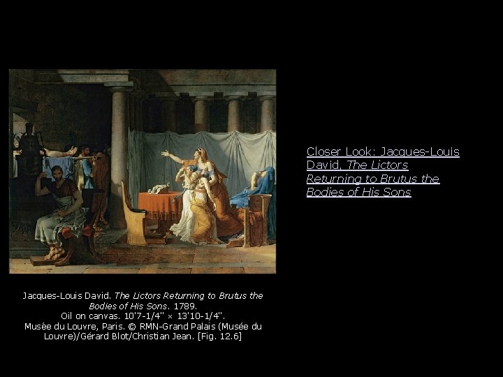 Closer Look: Jacques-Louis David, The Lictors Returning to Brutus the Bodies of His Sons