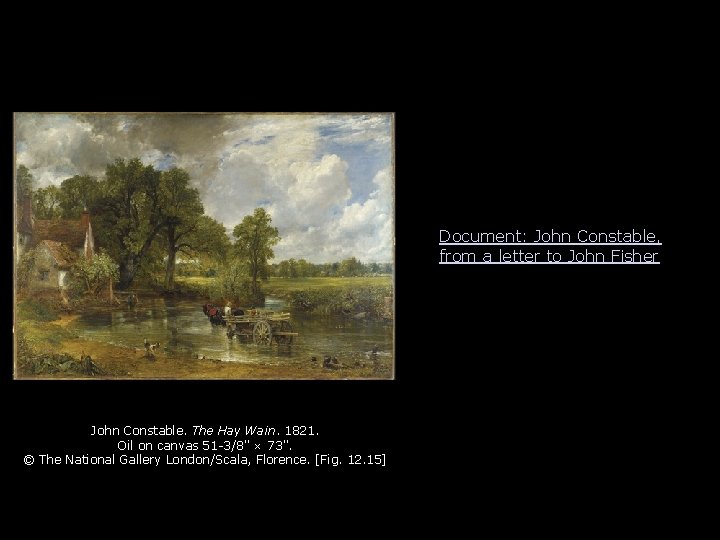 Document: John Constable, from a letter to John Fisher John Constable. The Hay Wain.