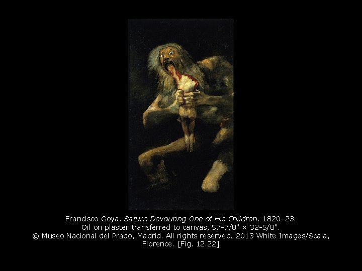 Francisco Goya. Saturn Devouring One of His Children. 1820– 23. Oil on plaster transferred