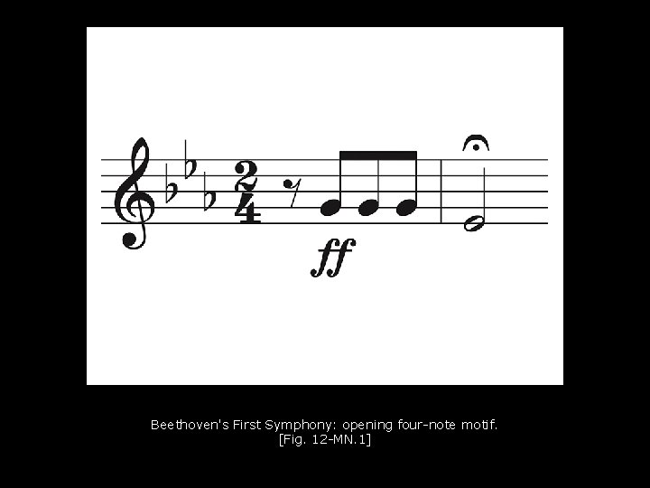 Beethoven's First Symphony: opening four-note motif. [Fig. 12 -MN. 1] 