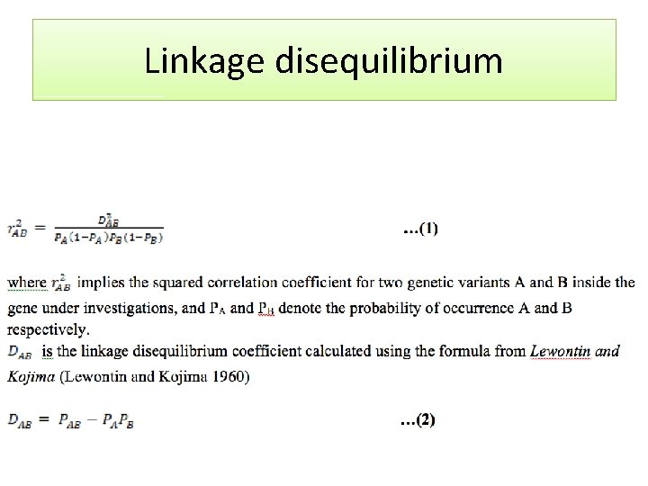 Linkage disequilibrium 