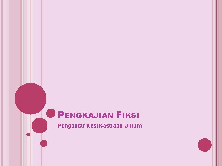 PENGKAJIAN FIKSI Pengantar Kesusastraan Umum 