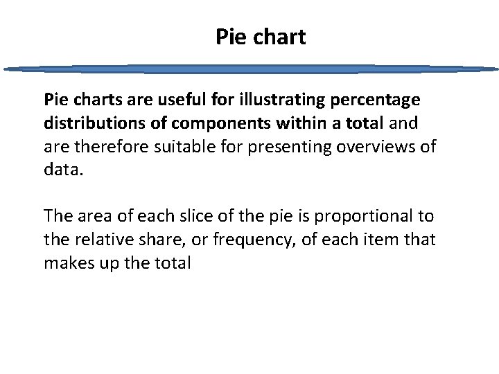 Pie charts are useful for illustrating percentage distributions of components within a total and