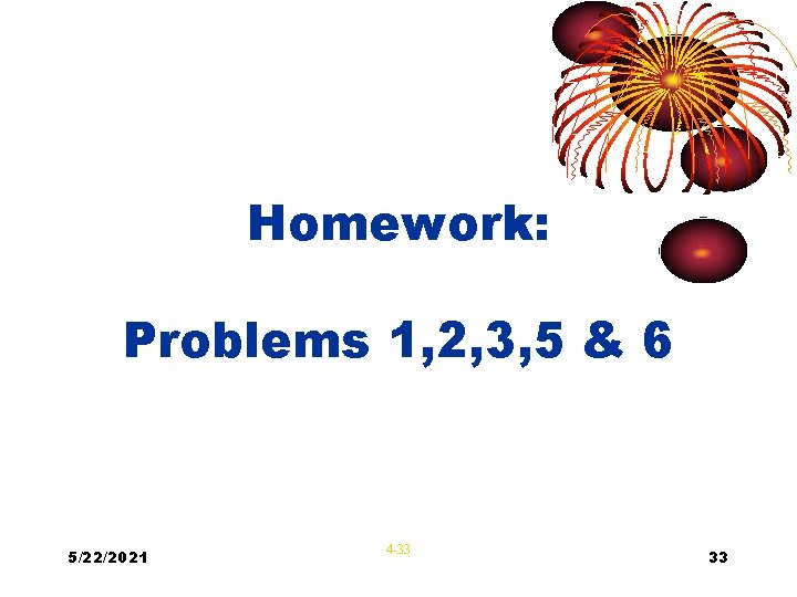 Homework: Problems 1, 2, 3, 5 & 6 5/22/2021 4 -33 33 