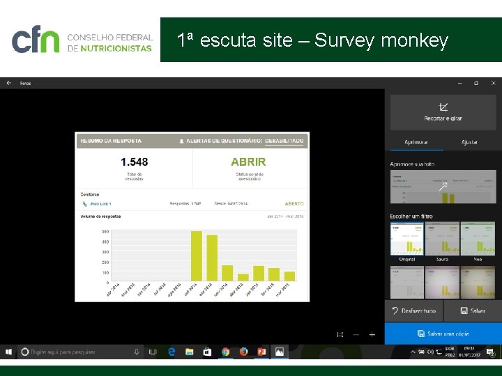 1ª escuta site – Survey monkey 