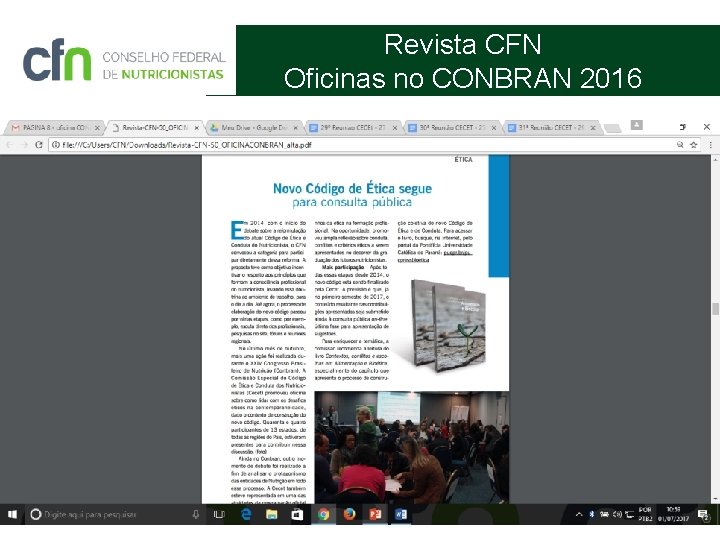 Revista CFN Oficinas no CONBRAN 2016 