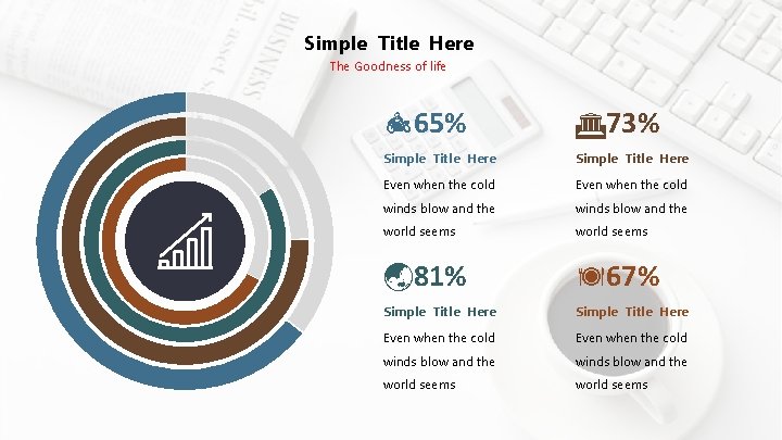 Simple Title Here The Goodness of life 65% 73% Simple Title Here Even when