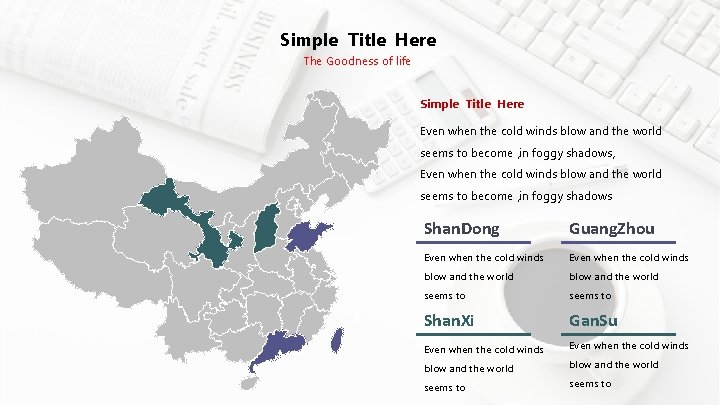 Simple Title Here The Goodness of life Simple Title Here Even when the cold