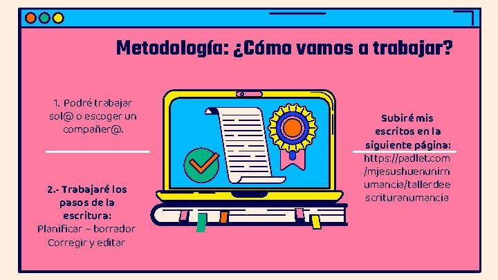 Metodología: ¿Cómo vamos a trabajar? 1. Podré trabajar sol@ o escoger un compañer@. 2.