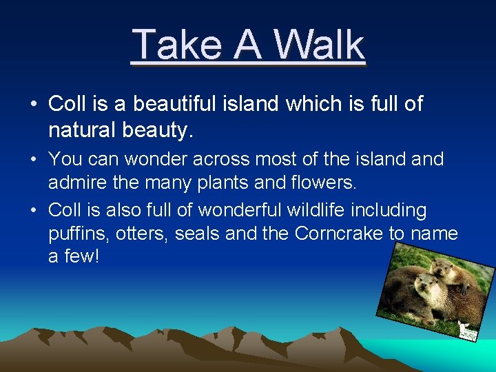 Take A Walk • Coll is a beautiful island which is full of natural