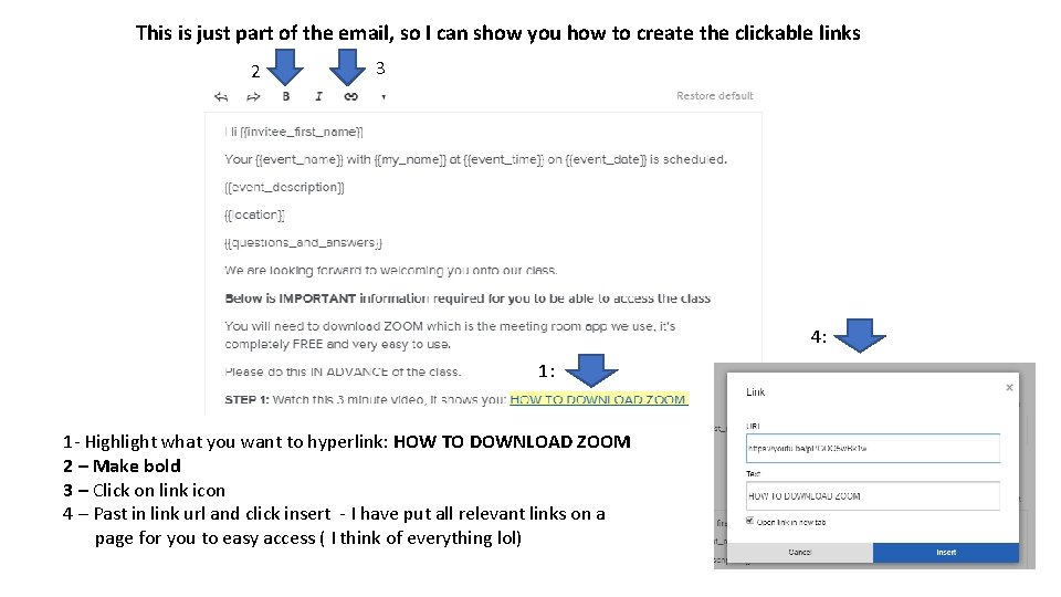 This is just part of the email, so I can show you how to