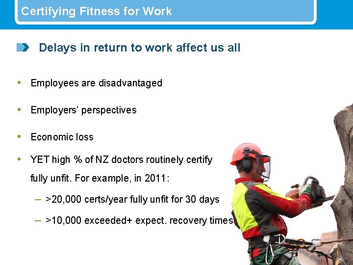 Certifying Fitness for Work Delays in return to work affect us all • Employees