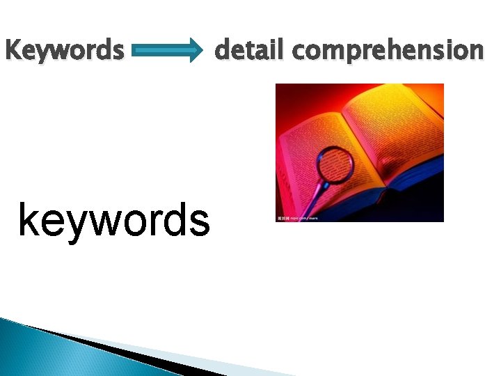 Keywords keywords detail comprehension 