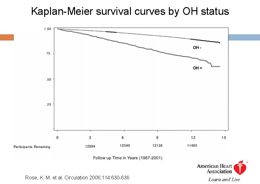 Kaplan-Meier survival curves by OH status Rose, K. M. et al. Circulation 2006; 114: