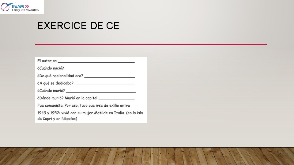 EXERCICE DE CE 