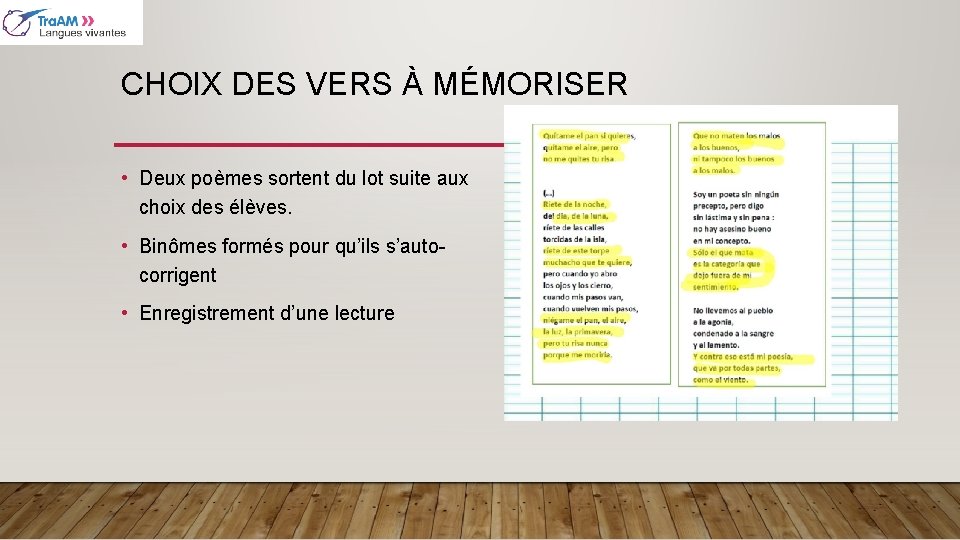 CHOIX DES VERS À MÉMORISER • Deux poèmes sortent du lot suite aux choix