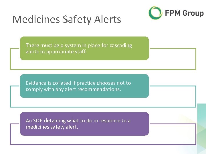 Medicines Safety Alerts There must be a system in place for cascading alerts to Medicines Safety Alerts There must be a system in place for cascading alerts to