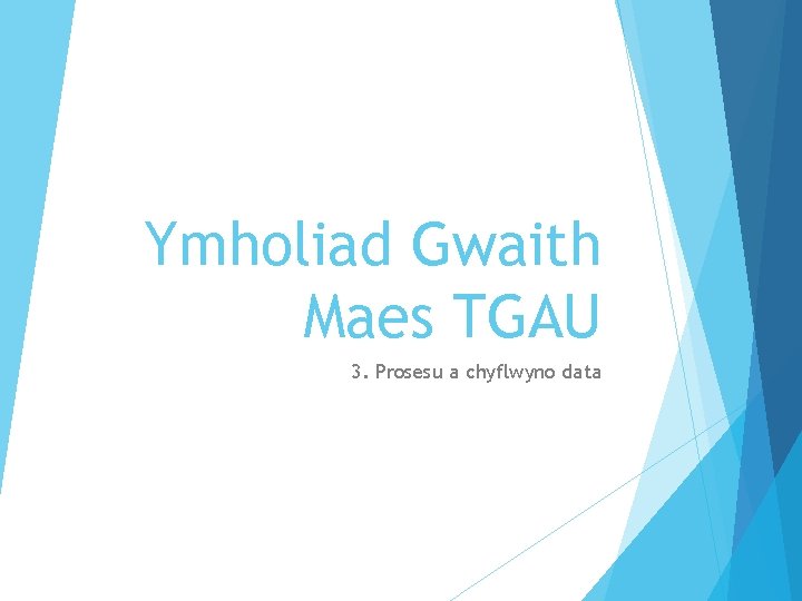 Ymholiad Gwaith Maes TGAU 3. Prosesu a chyflwyno data 