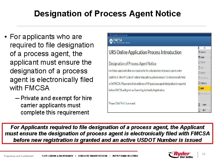 Designation of Process Agent Notice • For applicants who are required to file designation