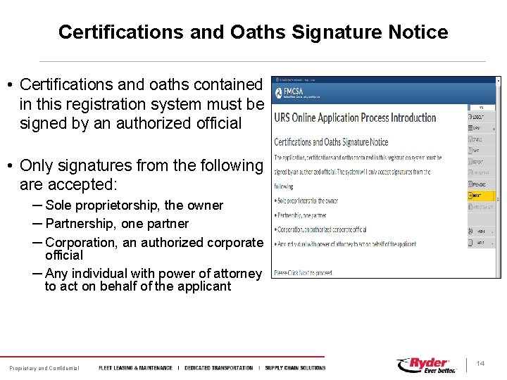 Certifications and Oaths Signature Notice • Certifications and oaths contained in this registration system