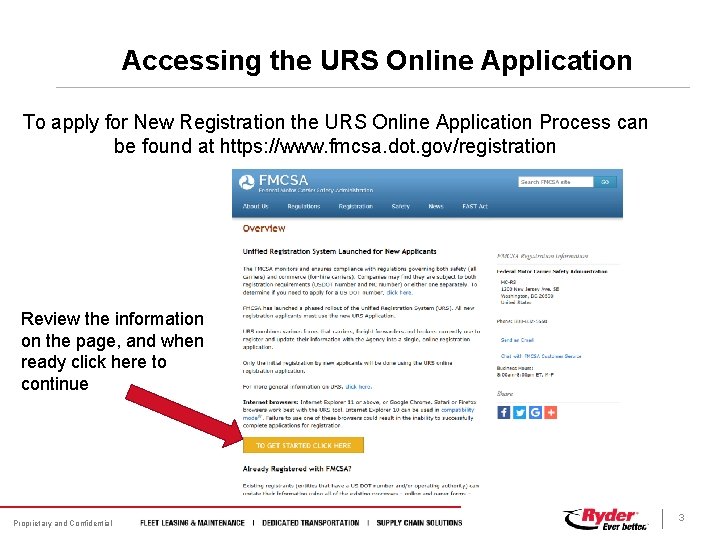 Accessing the URS Online Application To apply for New Registration the URS Online Application