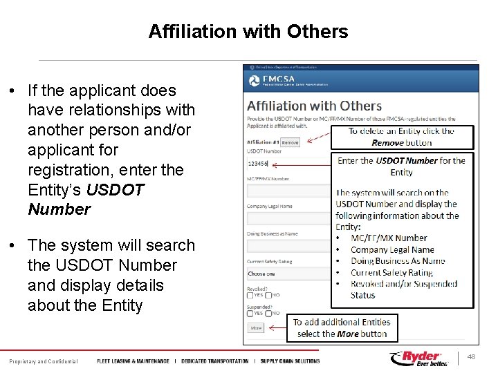 Affiliation with Others • If the applicant does have relationships with another person and/or