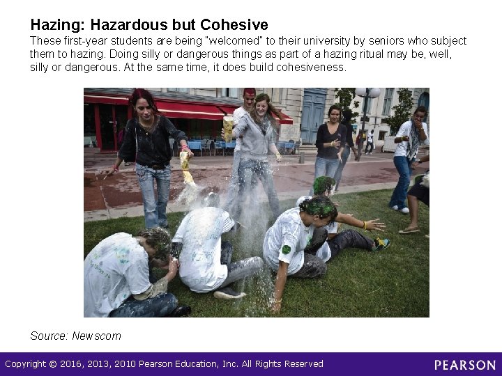 Hazing: Hazardous but Cohesive These first-year students are being “welcomed” to their university by