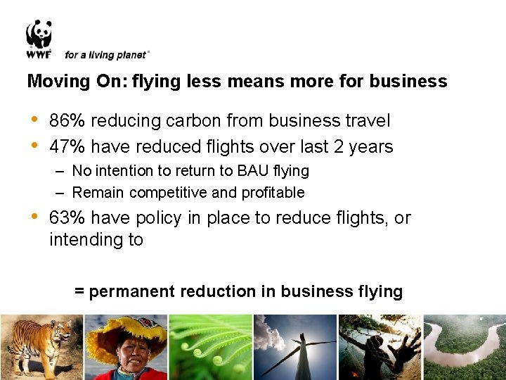 Moving On: flying less means more for business • 86% reducing carbon from business