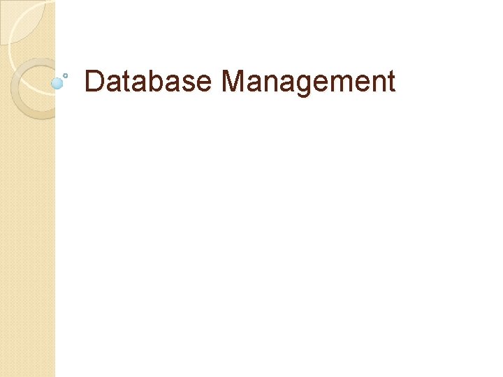 Database Management 