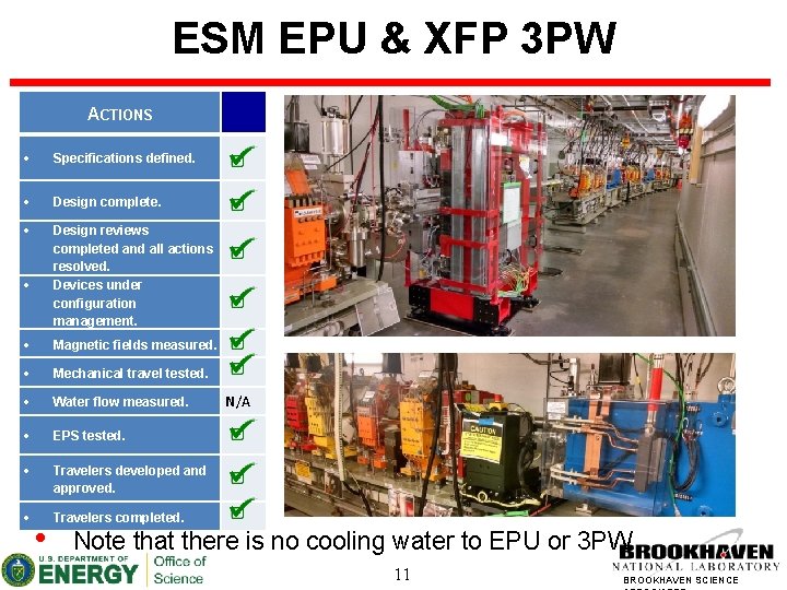 ESM EPU & XFP 3 PW ACTIONS Specifications defined. Design complete. Design reviews completed