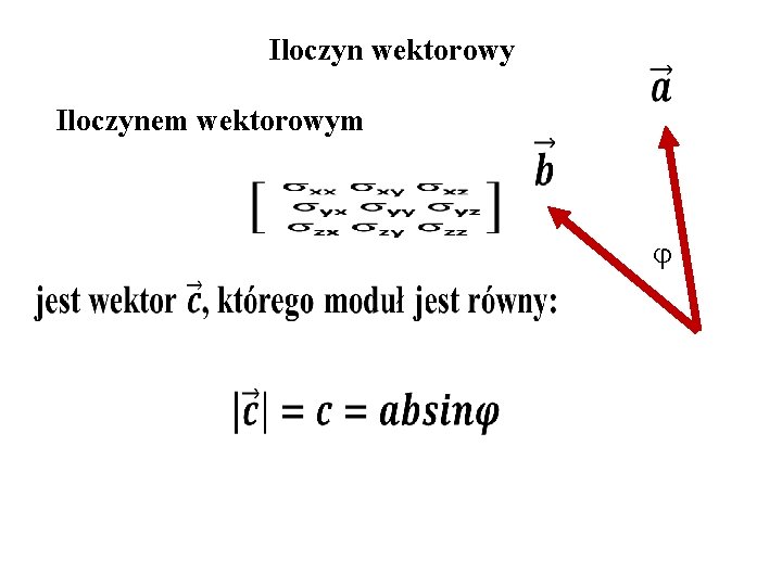 Iloczyn wektorowy Iloczynem wektorowym 