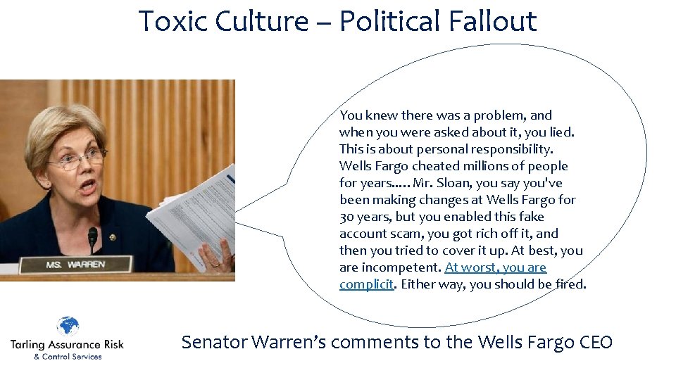 Toxic Culture – Political Fallout You knew there was a problem, and when you