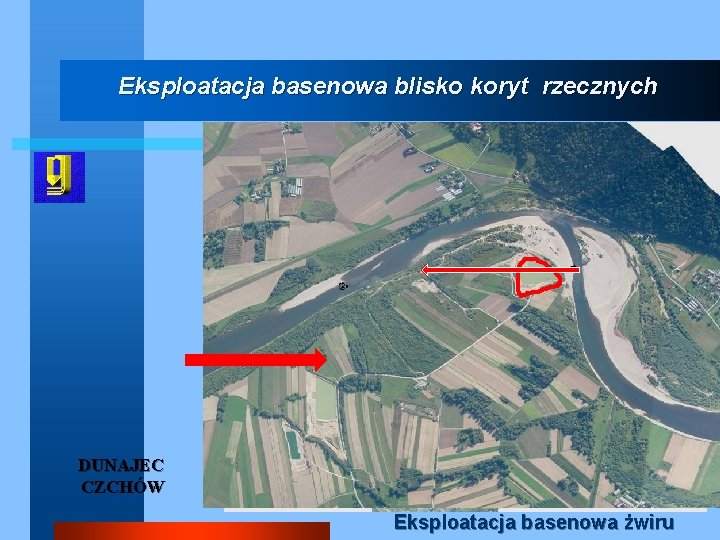 Eksploatacja basenowa blisko koryt rzecznych DUNAJEC CZCHÓW Eksploatacja basenowa żwiru 