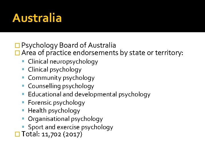 Australia � Psychology Board of Australia � Area of practice endorsements by state or