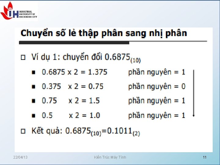 22/04/13 Kiến Trúc Máy Tính 11 