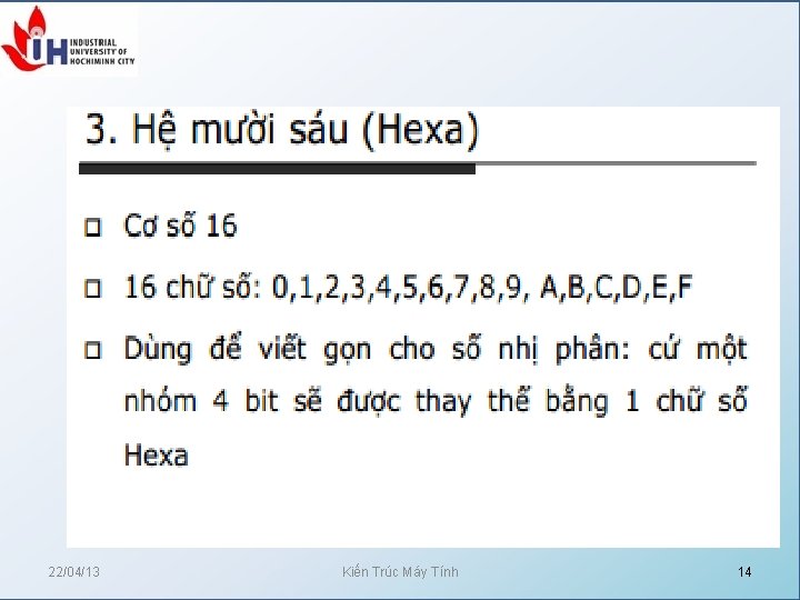 22/04/13 Kiến Trúc Máy Tính 14 