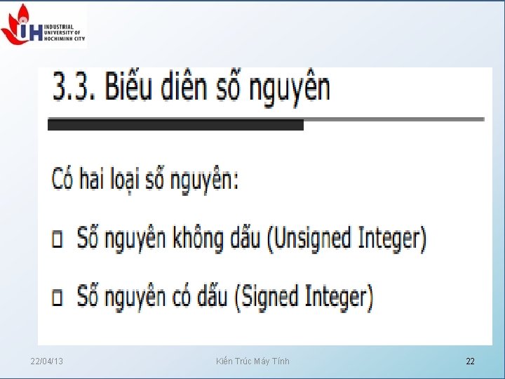 22/04/13 Kiến Trúc Máy Tính 22 