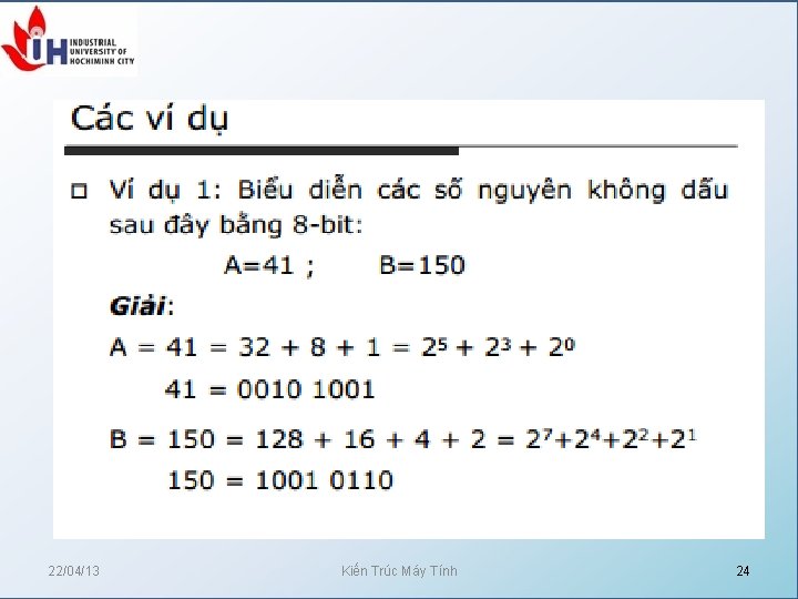 22/04/13 Kiến Trúc Máy Tính 24 