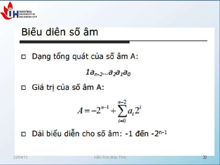 22/04/13 Kiến Trúc Máy Tính 32 