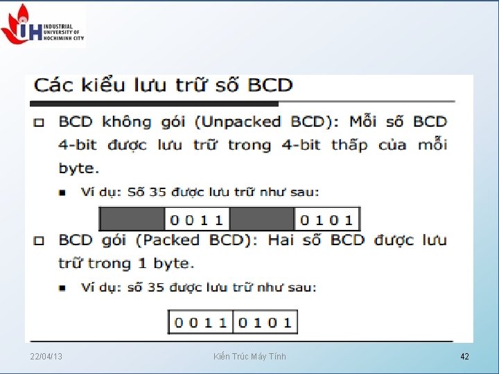 22/04/13 Kiến Trúc Máy Tính 42 