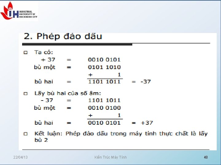 22/04/13 Kiến Trúc Máy Tính 48 