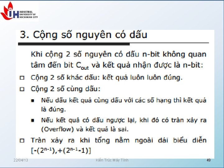22/04/13 Kiến Trúc Máy Tính 49 
