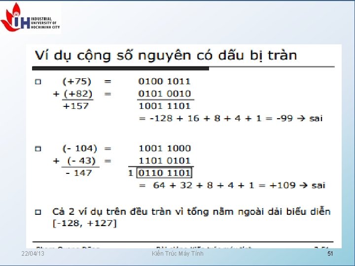 22/04/13 Kiến Trúc Máy Tính 51 