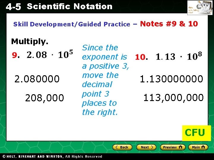 4 -5 Scientific Notation Skill Development/Guided Practice – Notes #9 & 10 Evaluating Algebraic