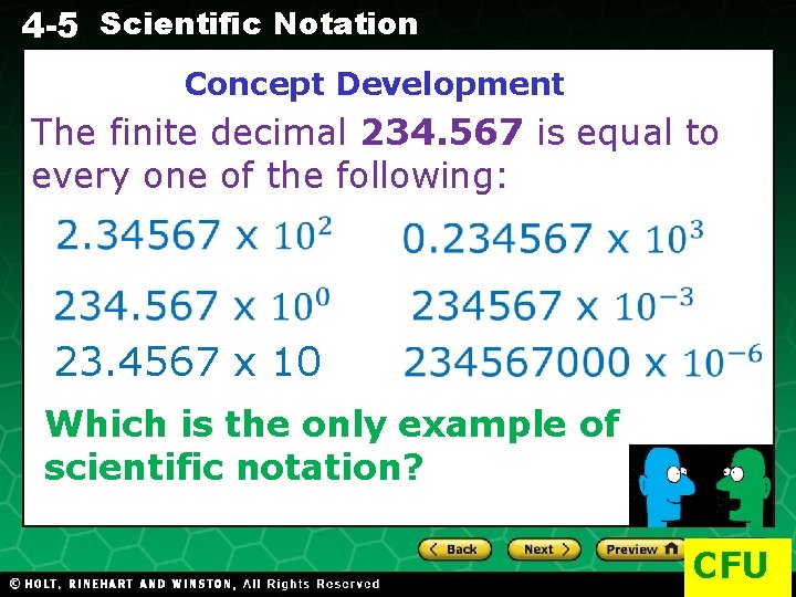 4 -5 Scientific Notation Concept Development The Evaluating finite decimal 234. 567 Expressions is