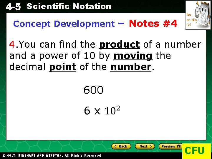 4 -5 Scientific Notation Concept Development – Notes #4 Evaluating Algebraic Expressions 4. You