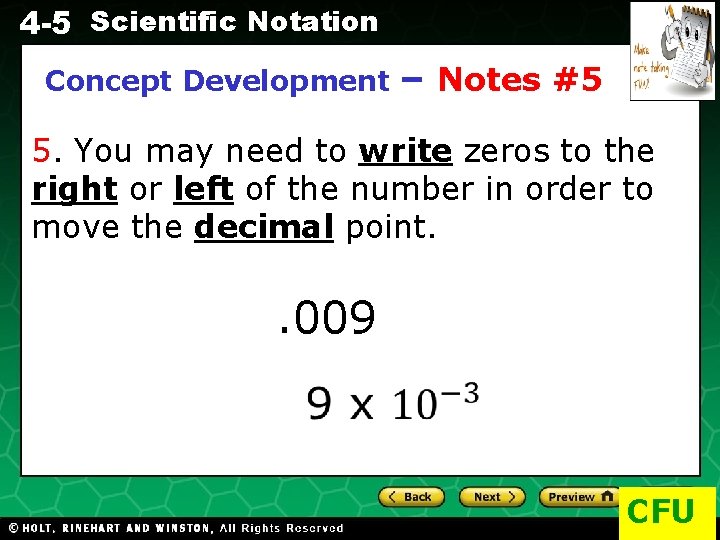 4 -5 Scientific Notation Concept Development – Notes #5 Evaluating Algebraic Expressions 5. You