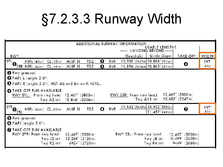 § 7. 2. 3. 3 Runway Width 