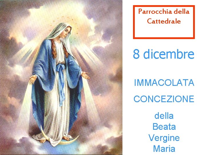 Parrocchia della Cattedrale 8 dicembre IMMACOLATA CONCEZIONE della Beata Vergine Maria 